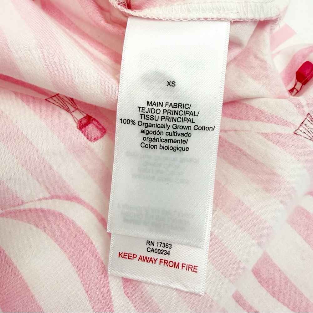 BedHead Pajamas PJ’s Ballon Ride Cotton Poplin Sleep Shirt Dress Pink White - Picture 16 of 16